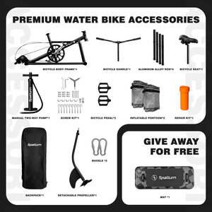 Spatium 2026新コレクション卸売折りたたみ式ポンツーンインフレータブルシーバイク水上自転車ペダロボートバイク（ウォータースポーツ用） - Product Image 4