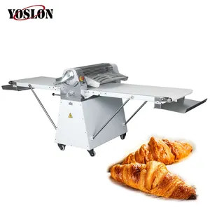 YOSLON YSN-520L Otomatis Komersial Pizza, Peralatan Membuat Kue Kering untuk Croissant Adonan Roti Sheeter/