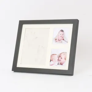 प्रीमियम पिक्चर फोटो फ्रेम के साथ लोकप्रिय प्यारा बेबी क्ले हैंडप्रिंट फुटप्रिंट किट, बेबी शॉवर उपहार को लंबे समय तक संरक्षित किया जा सकता है