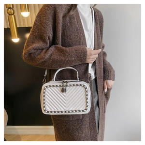 Retro Double Zipper Shoulder Messenger Bag for Women Custom Logo Small <b>Square</b> Handbag Fashionable Lady Style Tanjing - Product Image 2