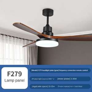 Ventilador de Techo Moderno de 3 Aspas con Motor de CC, Control Remoto, Luz LED, Aspas con Aspecto de Madera ABS, Soporte Metálico, 6 Velocidades, Bajo Ruido para el Hogar - Product Image 5