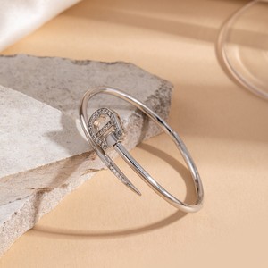 Pulsera cruzada de oro y plata, aleación de zinc, diseño geométrico, regalo de joyería unisex - Product Image 3