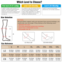Chaussettes de compression mi-hautes à bout ouvert 20-30 mmHg, antidérapantes en silicone de qualité médicale pour les varices, l'œdème et les gonflements