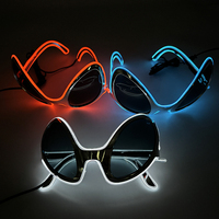 Lunettes de soleil lumineuses LED SHENGDIAN SD-YJ-02 Alien Et Personality Cool, verres noirs, pour fêtes, Noël, Pâques, Halloween pour enfants
