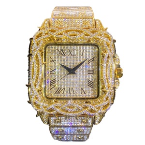 Montre à quartz pour homme Missfox, style hip-hop européen et américain, cadran Ice Thorn incrusté de zircon, carré, entièrement serti de diamants, métal, acrylique, étanche - Product Image 5