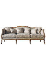 Amerikanischer Landhausstil Retro Massivholz Französische Eiche Dreisitzer-Sofa-Set Kleines Apartment Wohnzimmer Stoff Großes Sofa