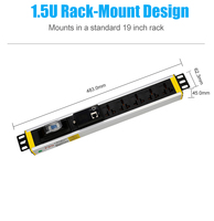 Unidad de distribución de energía de enchufe PDU de montaje en rack de monitor IP RS485 remoto para centro de cómputo IDC