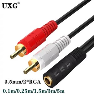 Cable estéreo de 0.1m con conector <span class=keywords><strong>Jack</strong></span> 3.5mm <span class=keywords><strong>a</strong></span> <span class=keywords><strong>RCA</strong></span> <span class=keywords><strong>hembra</strong></span>, <span class=keywords><strong>adaptador</strong></span> en Y de 3.5mm <span class=keywords><strong>a</strong></span> <span class=keywords><strong>2</strong></span> <span class=keywords><strong>RCA</strong></span> <span class=keywords><strong>macho</strong></span>/<span class=keywords><strong>hembra</strong></span>, conector auxiliar de <span class=keywords><strong>audio</strong></span> para auriculares y música - Product Image 5