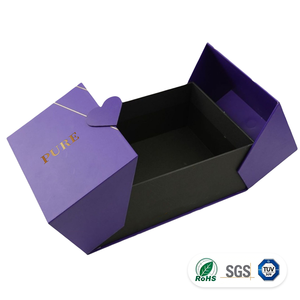Premium Luxury Rigid Double Door Gift <b>Box</b> Custom Logo Gold Foil <b>Heart</b> Closure Cosmetic Packaging <b>Box</b> One-stop Solution - Product Image 1