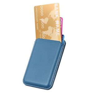 Custom Business Magnetic PU ID Card Phone <b>Holder</b> Phone Wallet Case <b>Holder</b> with Stand Plain and Stand for Credit Cards - Product Image 6