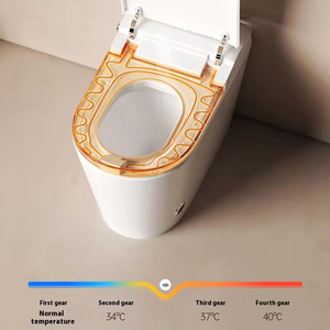 WC intelligent moderne 2026 avec ouverture/fermeture automatique, capteur <span class=keywords><strong>de</strong></span> pied, affichage numérique, siège chauffant et bidet à siphon - Product Image 2