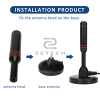 Antenne TV numérique Tuner de signal amélioré Antenne HDTV intérieure portable avec câble de 5 mètres