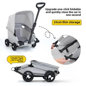 I cani di piccola taglia escono per tirare la canna da auto pieghevole cane che cammina metodo orsacchiotto carrello portatile da viaggio per animali domestici - Product Image 3