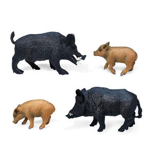 Simulación de jabalí MODELO DE Animal conjunto sólido estático jabalí macho y figura de cochinillo escultura detallada de vida silvestre - Product Image 2