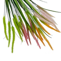 Rumput Pampas Batang Tunggal 5 Kepala, Tanaman Air Bertangkai Tinggi, Cattail, Bunga Sutra Buatan, Dekorasi Fitur Air Dalam Ruangan