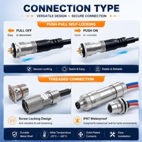 Connecteur circulaire M8 en laiton, 3 broches mâle, 4 trous femelle, étanche IP67, à souder, pour câble automobile