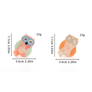 YJL vendita calda fantasia strass acetato per capelli artiglio 7.7 CM simpatico gufo animale capelli artiglio all'ingrosso di alta qualità per capelli pinza per le donne - Product Image 6