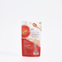 Sachet d'emballage souple en Mylar de qualité alimentaire en nylon pour soupes de tomates et légumes, avec impression de logo, 100 ml, 300 ml, 500 ml