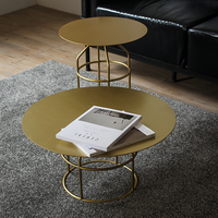 Table de chevet ronde en métal décoratif, design nordique moderne, table basse, meuble de chevet