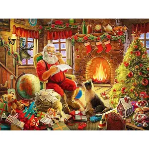 Personalizado caliente Santa Claus Diy 5d diamante arte pintura kit moderno hogar pared decoración Navidad serie diamante bordado completo Taladro