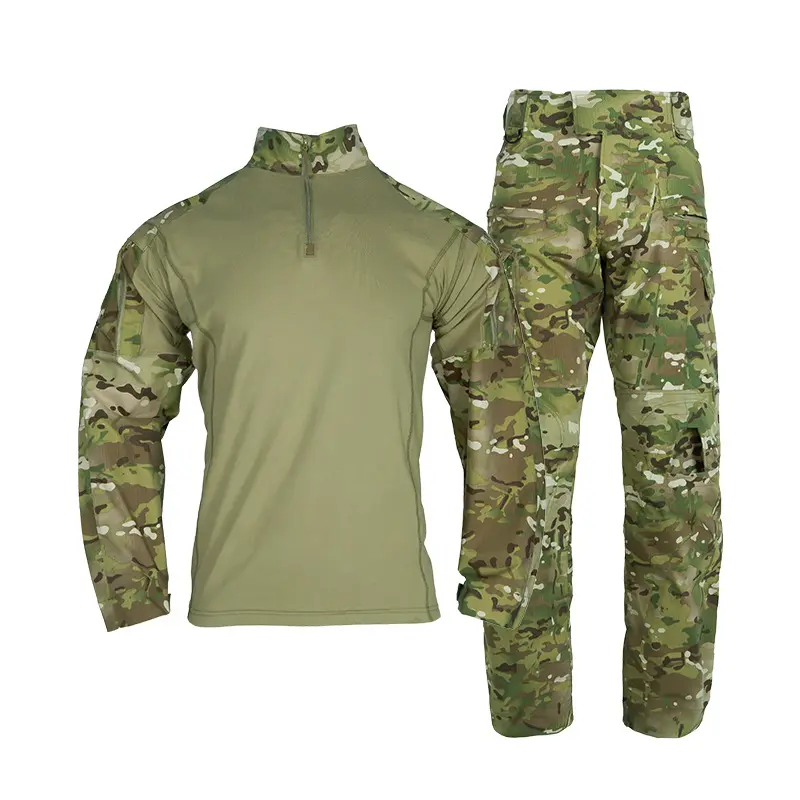Erkek uzun kollu uydurma üniforma savaş gömlek pantolon taktik giyim seti avcılık giysisi eğitim g4 kamuflaj suit