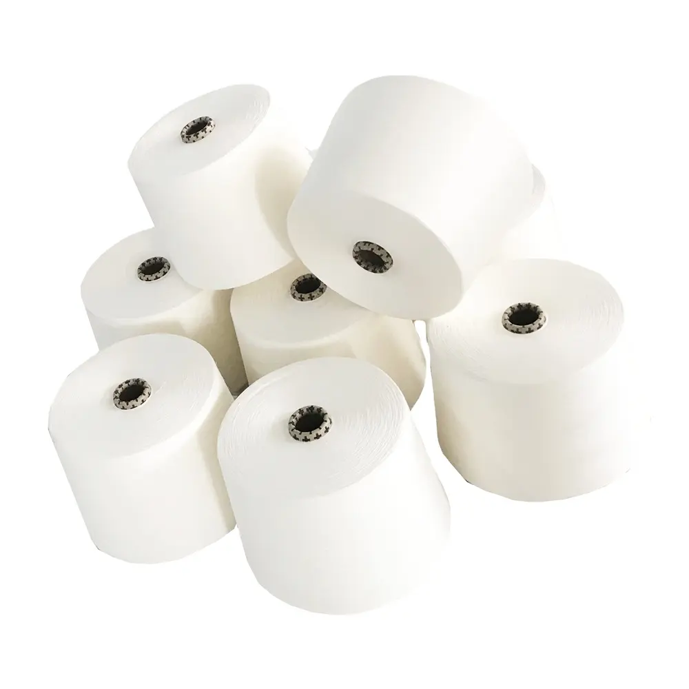 Factory direct 100% bamboo Anti-bacteria Ne 30/1 Spun Yarn for Knitting and weaving Raw white yarn