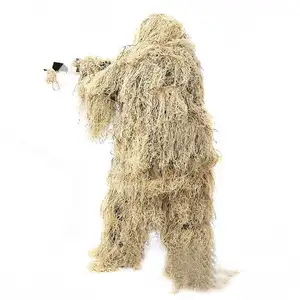 Ghillie Suit 3D 4-Piece with Bag Camouflage Camo suit Hunting Forest Woodland&desert