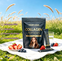 Poudre de collagène multi-peptides en sachets pour femmes, marque privée, pour la peau, les ongles et les cheveux, certifiée GMP