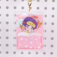Porte-clés en acrylique PVC personnalisé, étui de protection, porte-clés suspendu en plastique, dessin animé, porte-clés rotatif en acrylique, mignon