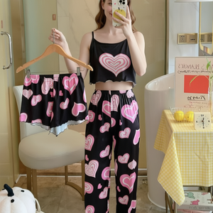 ชุดนอนผู้หญิงไซส์เดียว ลายการ์ตูน แฟชั่นนำเข้า พร้อมกางเกงขาสั้นและขายาว - Product Image 2