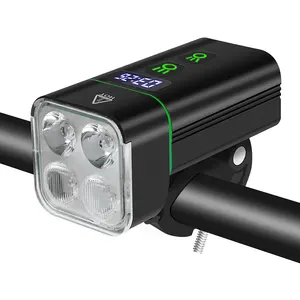 Светодиодный передний фонарь для велосипеда, 4000 лм, с ЖК-дисплеем