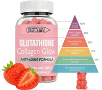 Bonbons gélifiés au glutathion et au collagène, étiquette privée OEM/ODM, complément beauté éclaircissant pour la peau des adultes, saveur fraise