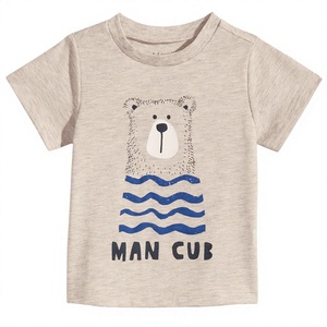 T-shirt graphique personnalisé pour enfants RIOLEAF, coton doux, manches courtes, col rond, style décontracté chic pour garçons, imprimé, tee-shirt d'été, écologique - Product Image 1