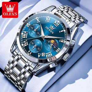   Reloj de Pulsera para Hombre 2871 Odm Sports Lunar Phase Oem con Logotipo Personalizado, Acero Inoxidable, Lujoso, Luminoso, Resistente al Agua, Reloj de Cuarzo - Product Image 1
