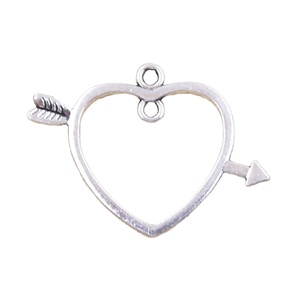 Seng logam campuran perak antik warna perunggu panah salib hati Tautan liontin jimat untuk Kalung Gelang membuat perhiasan - Product Image 1