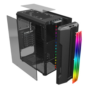 OEM 강화 유리 ATX 스마트 케이스 데스크탑 컴퓨터 상자 최고의 가격 <span class=keywords><strong>Cpu</strong></span> 캐비닛 컴퓨터 케이스 게임 강화 케이스 블랙 - Product Image 3