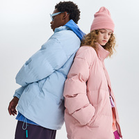 Doudoune unisexe légère sans col, coupe ample, en polyester teint, avec fermeture éclair, pour l'hiver, marque distributeur