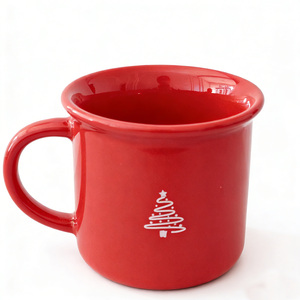 Tazza in Ceramica Effetto <span class=keywords><strong>Smalto</strong></span> Rosso Lucido, Tazza da Caffè Personalizzata, Tazza da Viaggio Impilabile, Regali Promozionali, Articoli per Ufficio e Casa - Product Image 5
