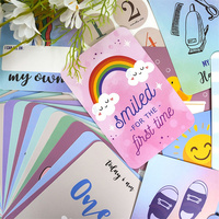 Cartes mignonnes de bébé nouveau-né sur le thème des animaux Cartes jalons de bébé en carton enduit d'art Affiche de voeux pour les photoshoots de nouveau-né