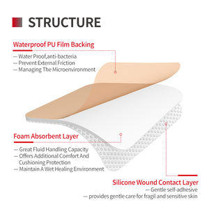 Alexer 실리콘 접착 폼 드레싱 부드러운 테두리 상처 케어 자체 접착 폼 드레싱 당뇨병 - Product Image 3