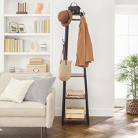 Porte-manteau, arbre de hall avec banc à chaussures pour entrée, étagère à chaussures Industria 3 en 1 pour meubles d'appoint autoportants pour la maison