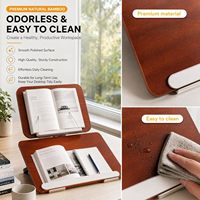 Support de lecture double couche BH amélioré en bambou avec 13 angles pour la lecture mains libres