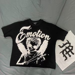 Topkwaliteit op maat gemaakte <span class=keywords><strong>LOGO</strong></span> heren korte tops bedrukking parel grafische korte mouw High Street Mixed Emotion T-shirts voor heren - Product Image 4