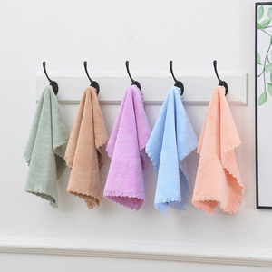 Coral Fleece Face Towels 23x23 Cm <b>Square</b> Super Absorbent Polyester Bathroom Hand Towels For Kids And Household Use - Product Image 1