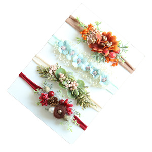 Bandeau floral bohème <span class=keywords><strong>pour</strong></span> séance <span class=keywords><strong>photo</strong></span> de bébé, <span class=keywords><strong>accessoire</strong></span> de photographie <span class=keywords><strong>pour</strong></span> nouveau-né, fait à la main, <span class=keywords><strong>pour</strong></span> séance <span class=keywords><strong>photo</strong></span> de bébé - Product Image 2