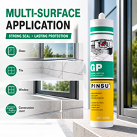 Scellant silicone résistant aux intempéries à forte adhérence pour carrelage céramique, ciment, verre de fenêtre, blanc transparent, durcissement acide 300ML
