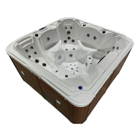 Baignoire Spa Extérieure Rectangulaire Élégance Moderne, Jacuzzi Autonome Écologique à Commande Informatique, 10 Jets, Idéale pour Hôtels