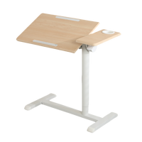 ADA Furniture Table de chevet inversée avec roulettes de bureau inclinables à angle 0-90 et porte-gobelet pour le salon