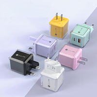 Chargeur USB rapide Macaron 30W Chargeur mural double port Charge rapide pour téléphone portable Adaptateur type C Adaptateur rapide QC3.0 PD20W