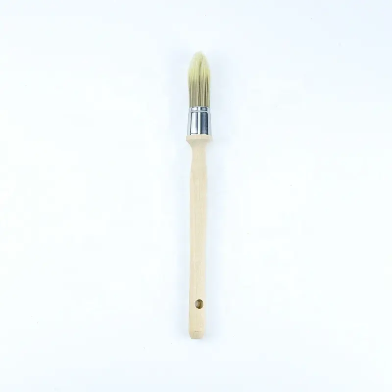 Uzun yuvarlak temizleme fırçası temizleme boyama için özel ahşap fırça kolu ahşap yuvarlak fırça